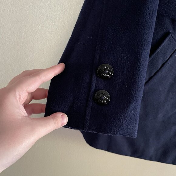 Jessica Simpson CHILDRENS Sz 12 Navy Blue Double Breasted Lined Peacoat - Picture 8 of 9